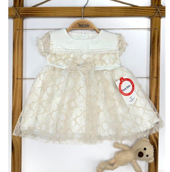 DRESS WITH BOW PEARL DETAILS